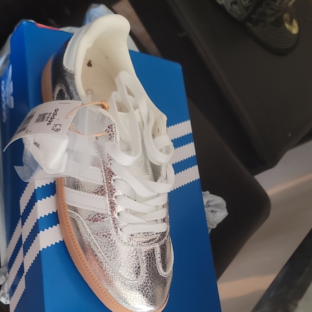 adidas Silver and White Women's Sneakers